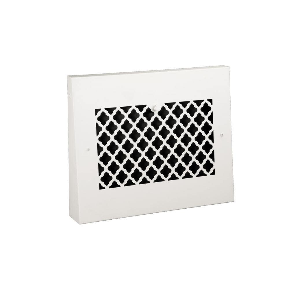 SteelCrest Tuscan 15 in. x 12 in. Steel Gravity Baseboard Floor Register, White/Powder Coat with Air Control Damper (2)