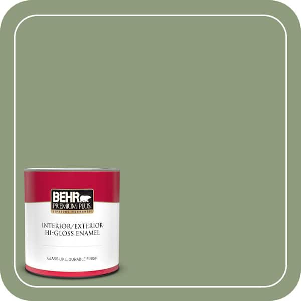 BEHR PREMIUM PLUS #ICC-76 Herbal Scent Flat Interior/Exterior Paint & Primer Color Sample (2)