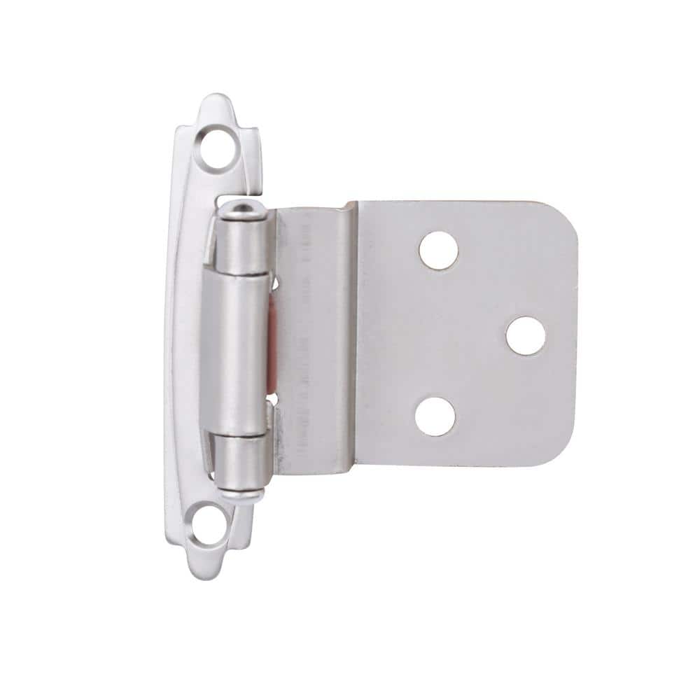 Liberty 1 Pair Face Frame 3/8 in. Inset Self-Closing Satin Nickel Cabinet Hinge (2 Pieces)