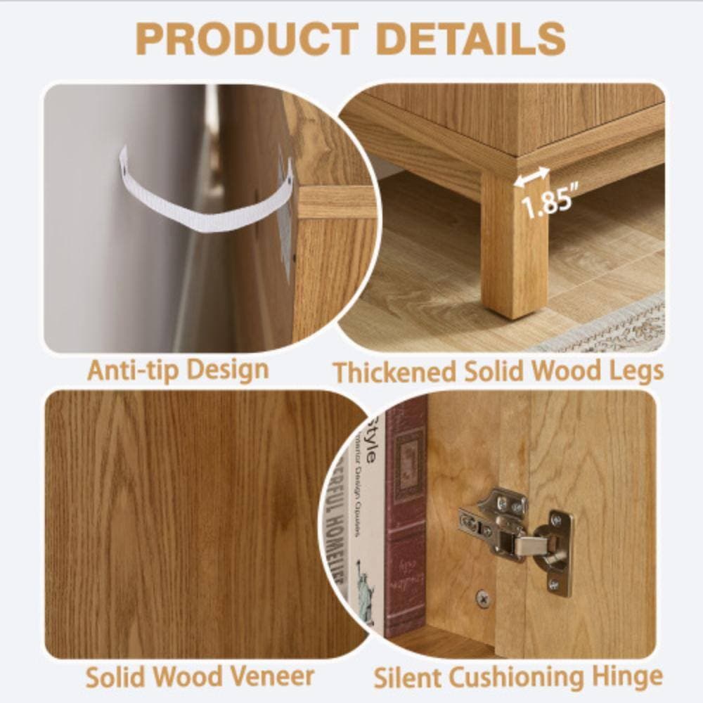 Unbranded 60.7 in. W x 14.6 in. D x 30.9 in. H Bathroom Brown Linen Cabinet (3)