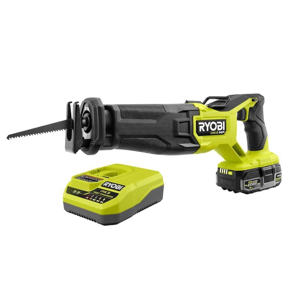 RYOBI ONE+ HP 18V Brushless Cordless Reciprocating Saw Kit with 4.0 Ah HIGH PERFORMANCE EDGE Battery and Charger (1)