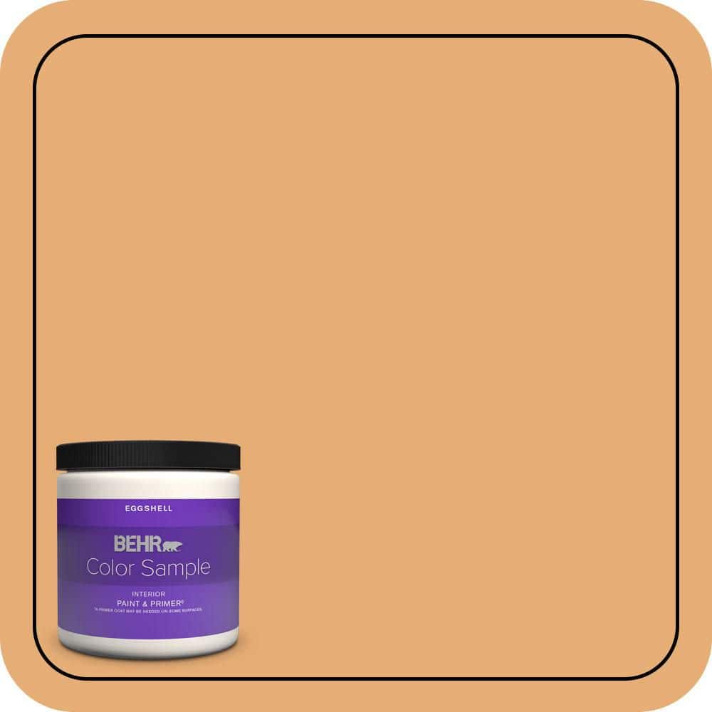 BEHR PREMIUM PLUS 8 oz. #PMD-75 Autumn Gourd Eggshell Enamel Interior Paint & Primer Color Sample