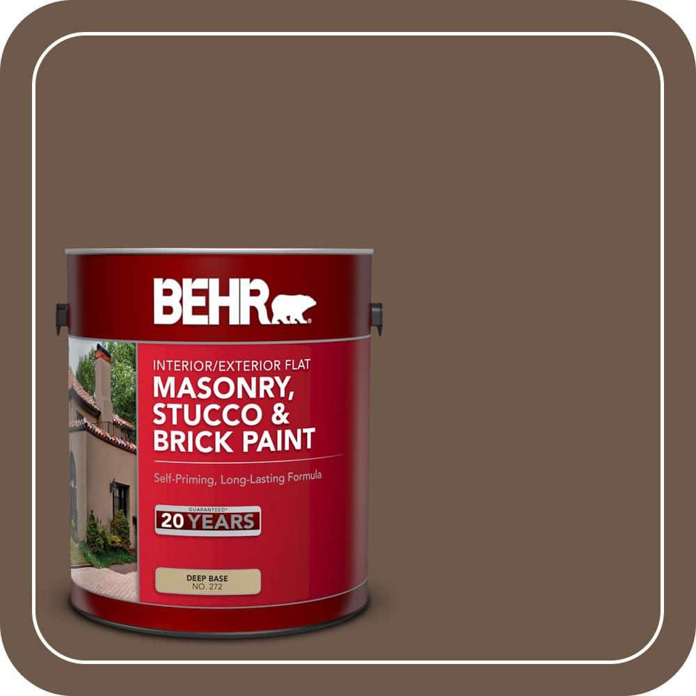 BEHR 1 gal. #N230-7 Rustic Tobacco Flat Interior/Exterior Masonry, Stucco and Brick Paint