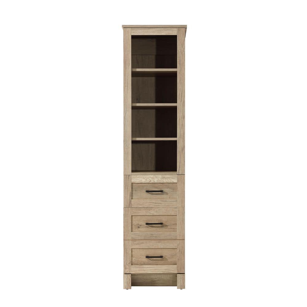 TIMELESS HOME 16 in. W x 18 in. D x 65 in. H Beige Freestanding Linen Cabinet