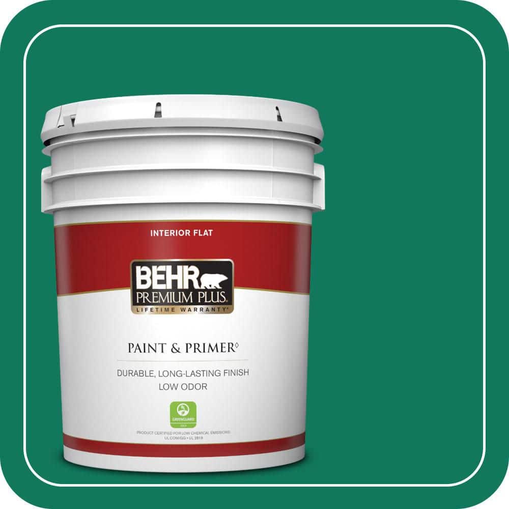 BEHR PREMIUM PLUS 5 gal. #MQ4-14 Soapstone Flat Low Odor Interior Paint & Primer