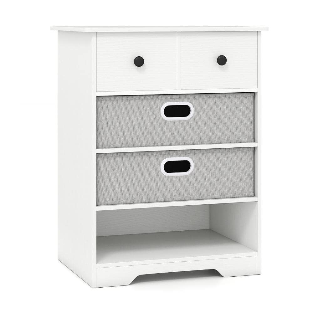 Volenca 4-Drawer Dresser Chest Storage Organizer with Open Shelves (1)