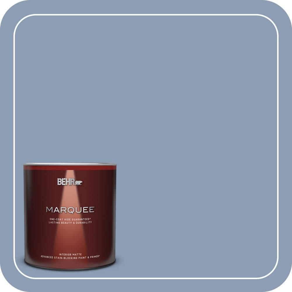 BEHR MARQUEE 1 qt. #PMD-72 Periwinkle Dusk Matte Interior Paint & Primer