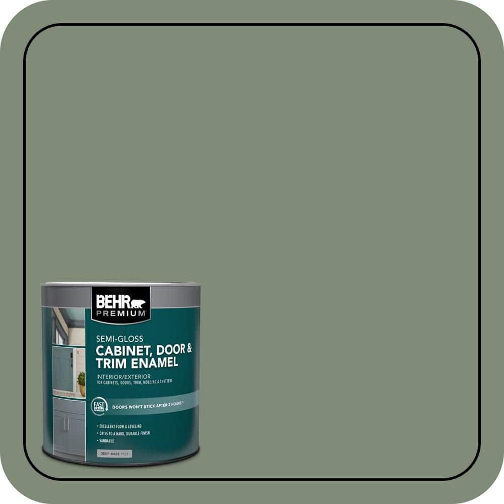 BEHR PREMIUM 1 qt. #N400-5 Thai Basil Semi-Gloss Enamel Interior/Exterior Cabinet, Door & Trim Paint