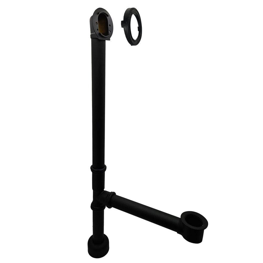 Westbrass Exposed Fully Finished Twist and Close Bath Waste and Overflow, Matte Black (2)