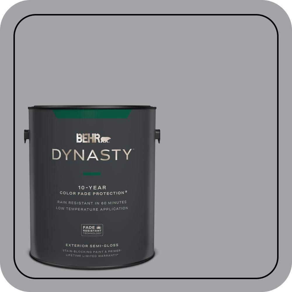 BEHR DYNASTY 1 gal. #N530-4 Power Gray Semi-Gloss Enamel Exterior Stain-Blocking Paint & Primer