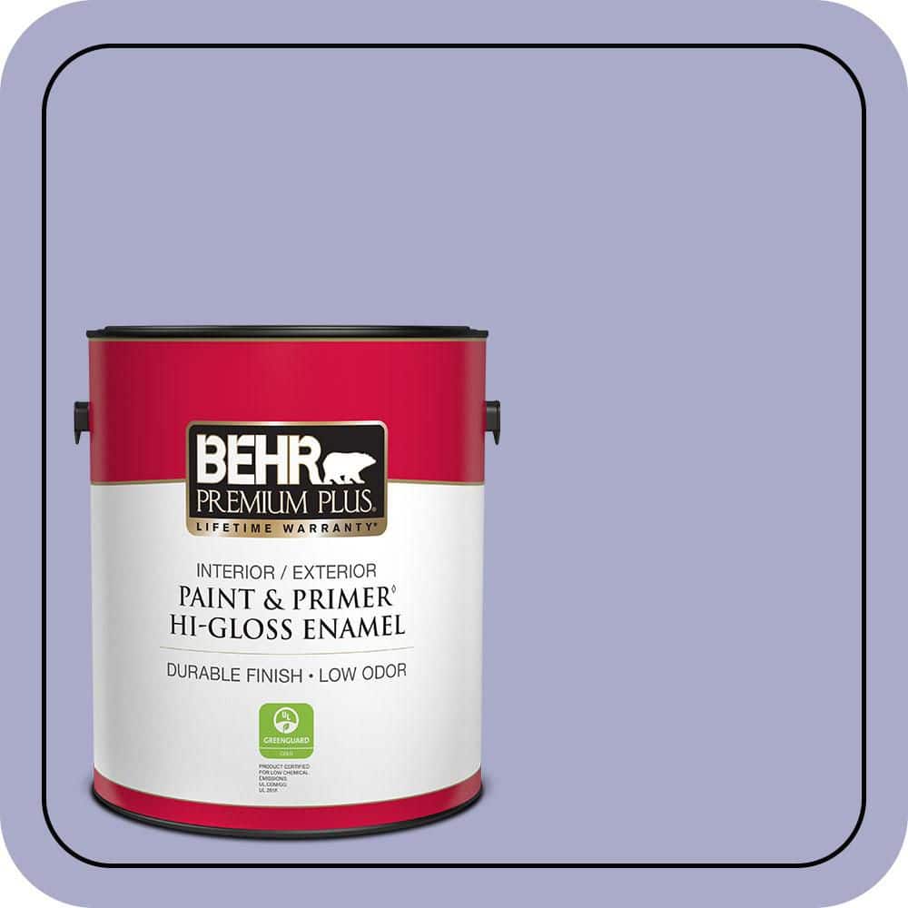 BEHR PREMIUM PLUS 1 gal. #M550-4 Wisteria Blue Hi-Gloss Enamel Interior/Exterior Paint & Primer