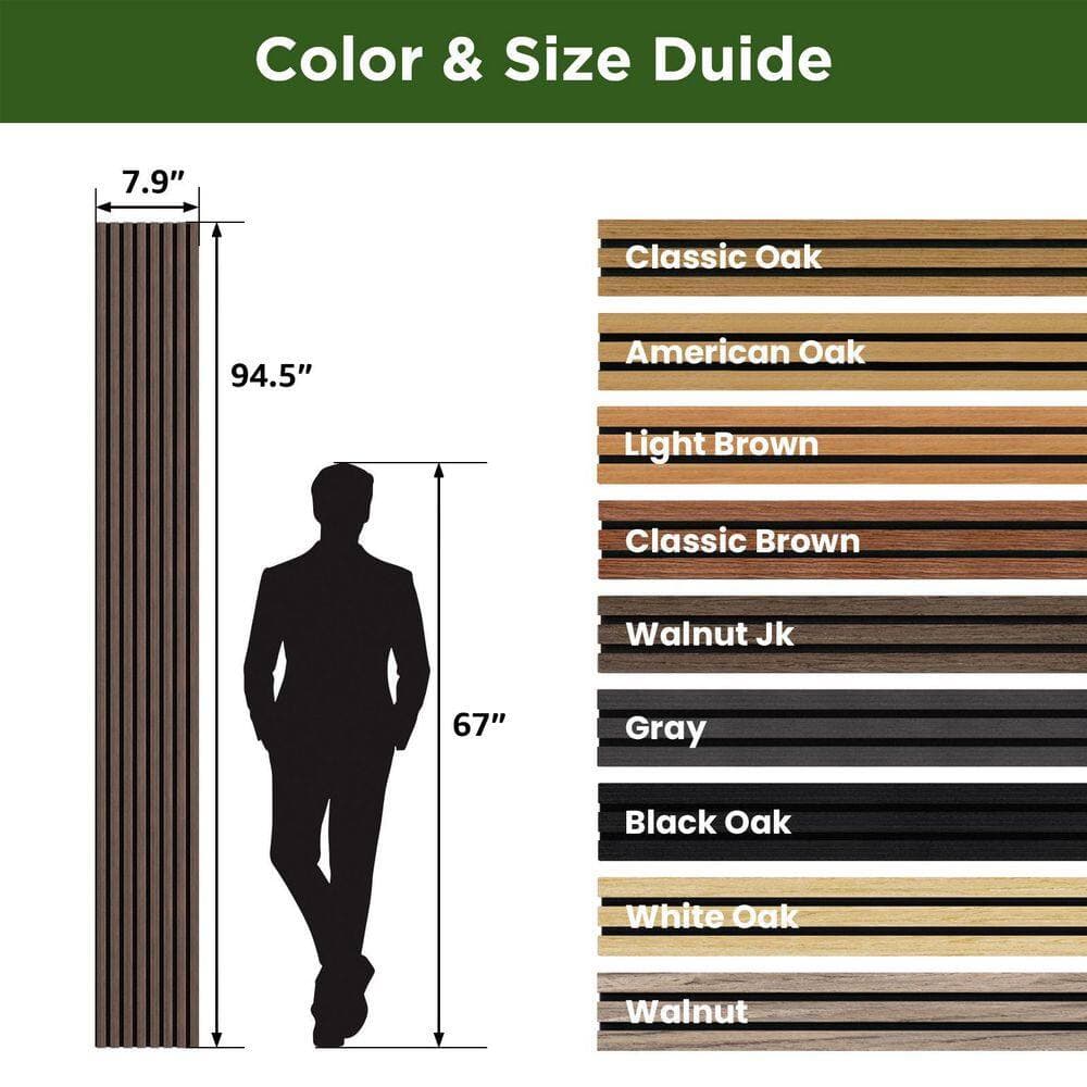 comforthomi 0.83 in. x 0.66 ft . x 7.84 ft. Walnut Jk Finished MDF Acoustic/Sound Absorb Wood Slat Decorative Wall Paneling(6-Piece) (3)