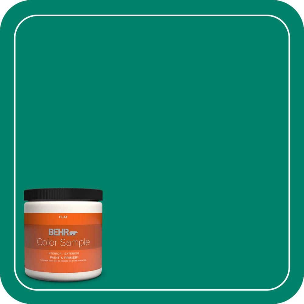 BEHR PREMIUM PLUS 8 oz. #T16-03 Emperors Silk Flat Interior/Exterior Paint & Primer Color Sample