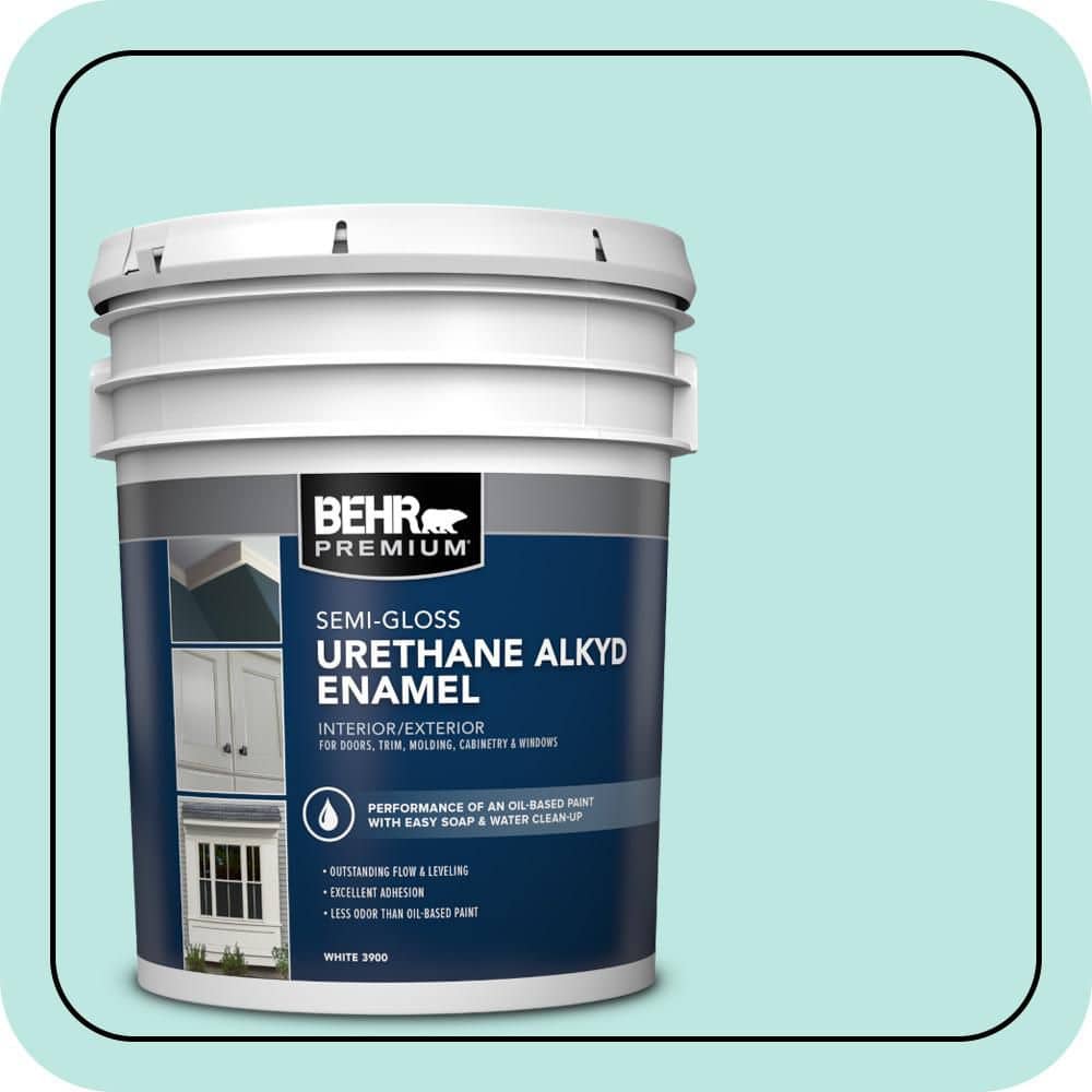 BEHR PREMIUM 5 gal. #490A-2 Cool Jazz Urethane Alkyd Semi-Gloss Enamel Interior/Exterior Paint