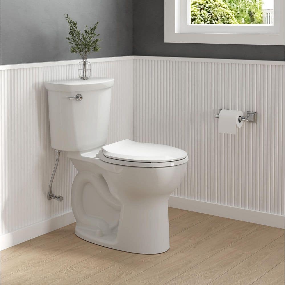 American Standard Cadet 12 in. Antimicrobial 2-Piece 1.28 GPF Single Flush Chair Height Round Toilet with Slow Close Seat in White (2)