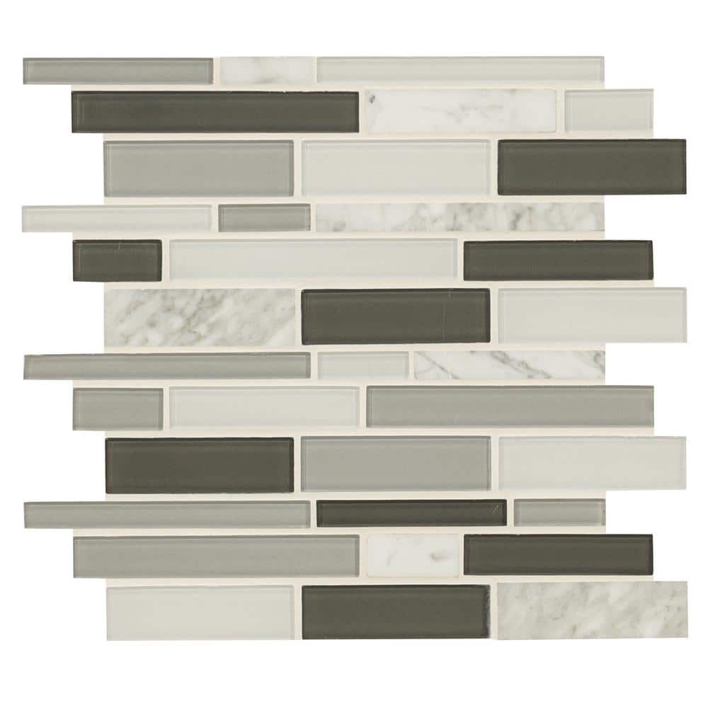 MSI Positano Interlocking 12 in. x 14 in. x 0.24 in. Glass Mesh-Mounted Mosaic Wall Tile (15 sq. ft./Case)