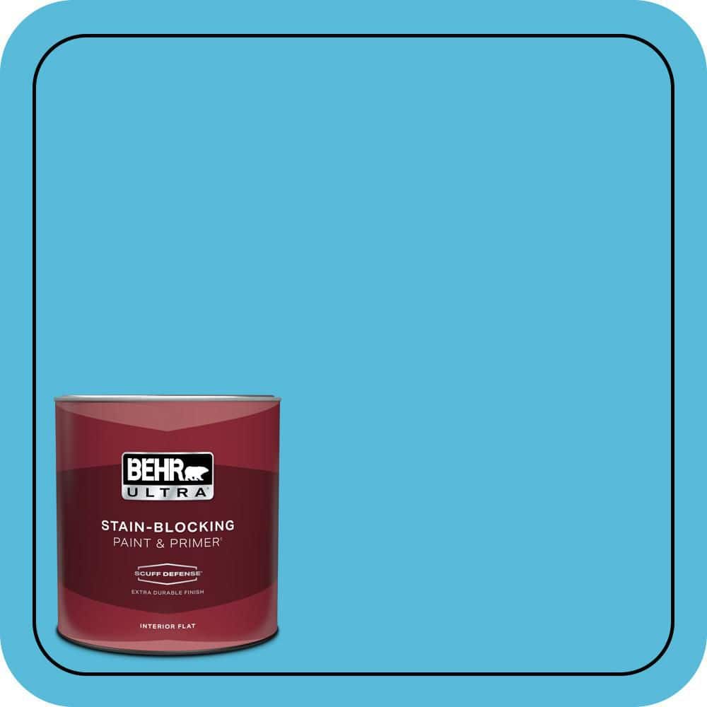 BEHR ULTRA 1 qt. #530B-5 Azurean Extra Durable Flat Interior Paint & Primer
