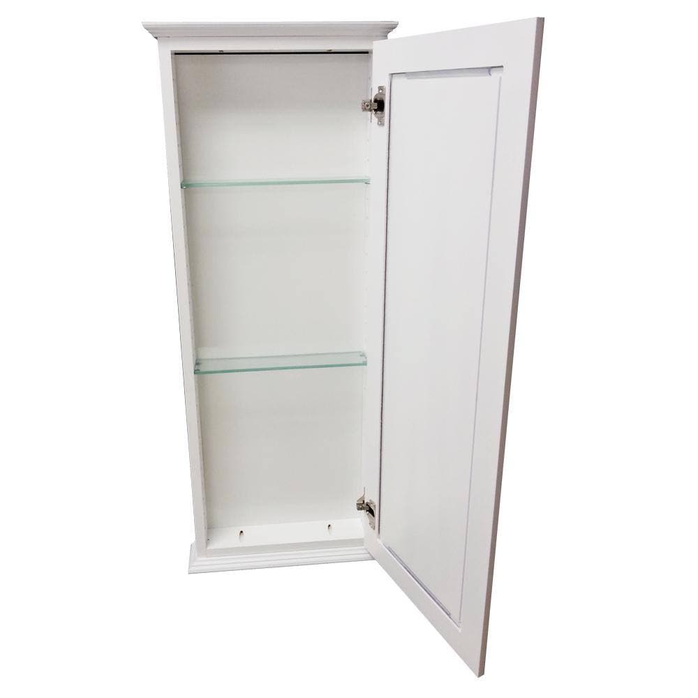 WG Wood Products Aventura 15.5 in. W x 31.5 in. H x 6.25 D White Enamel Surface Mount Wall Cabinet (2)