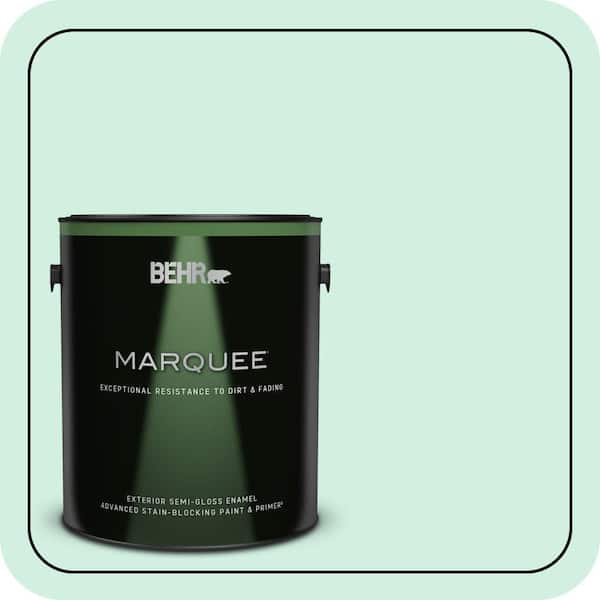 BEHR MARQUEE 1 gal. #480C-2 Pastel Jade Semi-Gloss Enamel Exterior Paint & Primer (2)