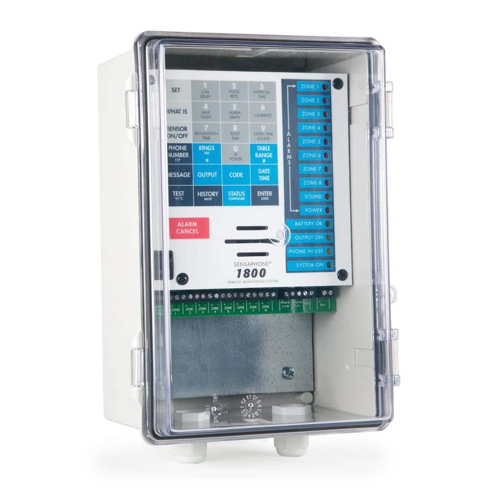 Sensaphone 1800 Series 8 Channel Remote Monitoring System with Clear Door