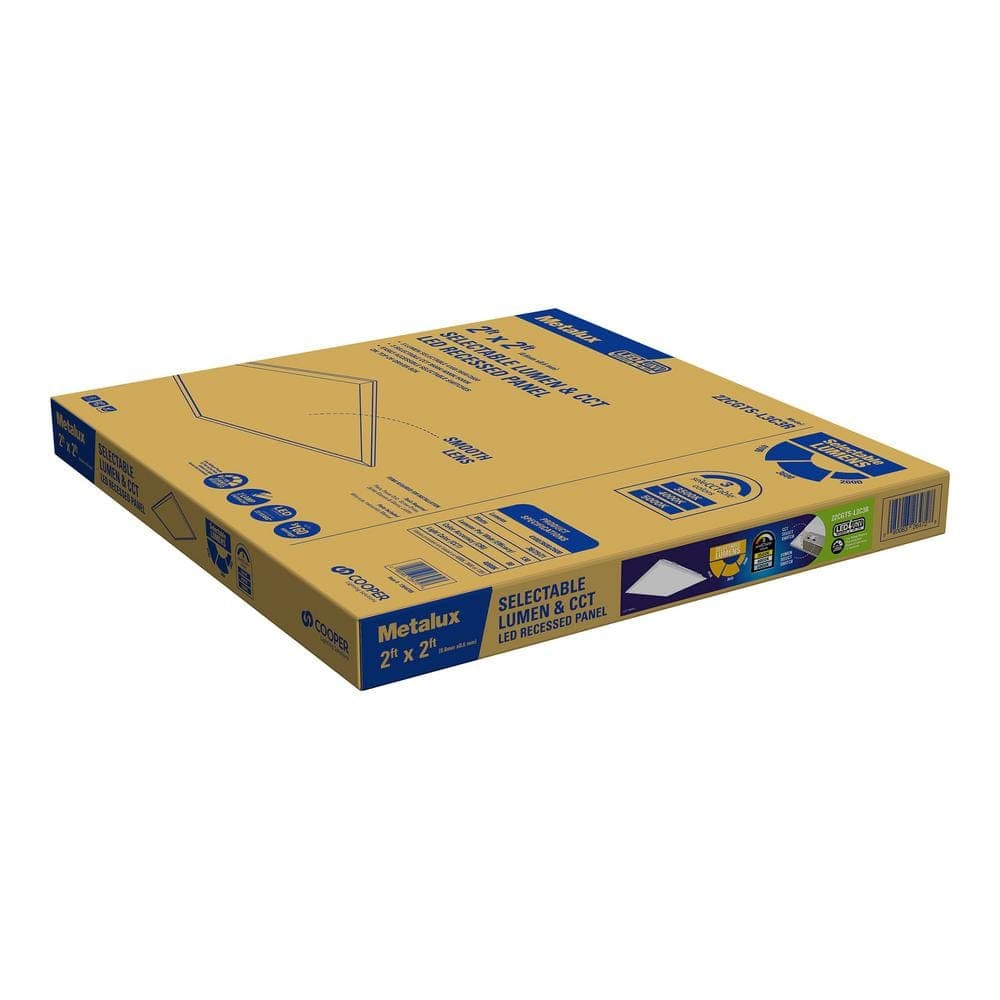 Metalux 2 ft. x 2 ft. Adjustable Lumens 4100/3600/2600, Integrated LED Panel Light, Adjustable CCT 3500K/4000K/5000K (3)