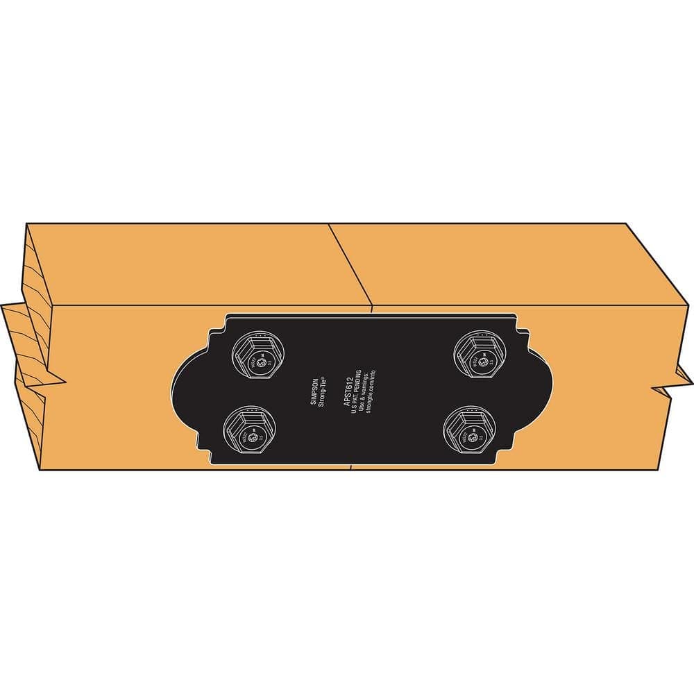 Simpson Strong-Tie Outdoor Accents Mission Collection 5 in. x 11-1/4 in. ZMAX Black Powder-Coated Strap for 6x Lumber (2)