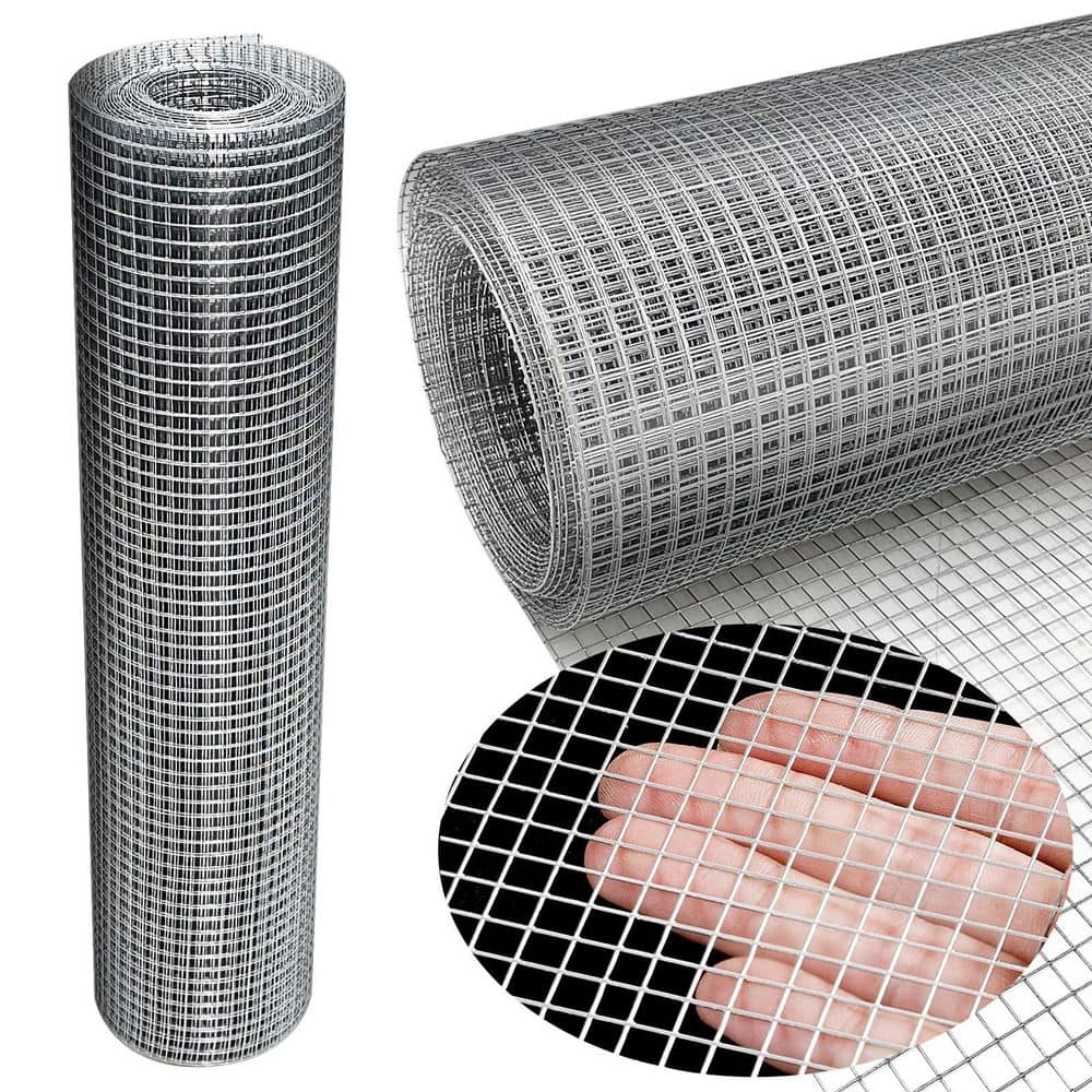 NVNOO 16 in. x 20 ft. 23 Gauge Galvanized Wire Mesh Roll for Chicken Fences, Screen Mesh, Rabbit Snake Fences (2)
