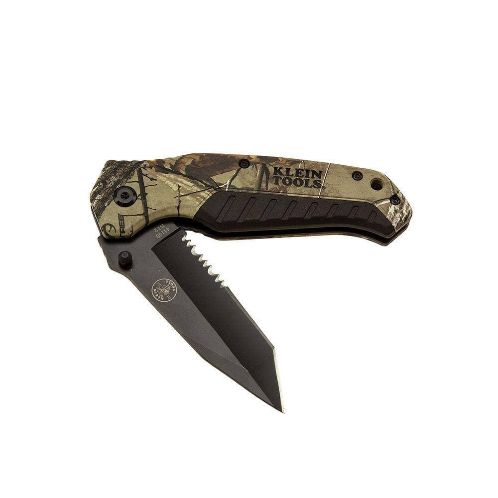 Klein Tools 3.5 in. Stainless Steel Partially Serrated Tanto Folding Knife (2)