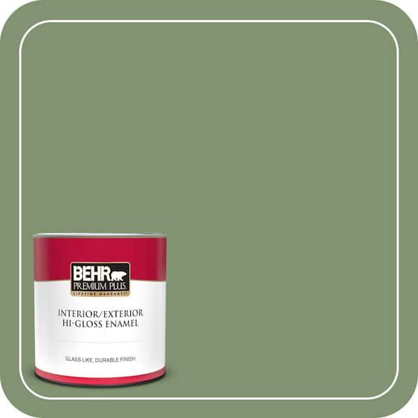 BEHR PREMIUM PLUS #BIC-26 Aloe Plant Flat Low Odor & Primer (2)