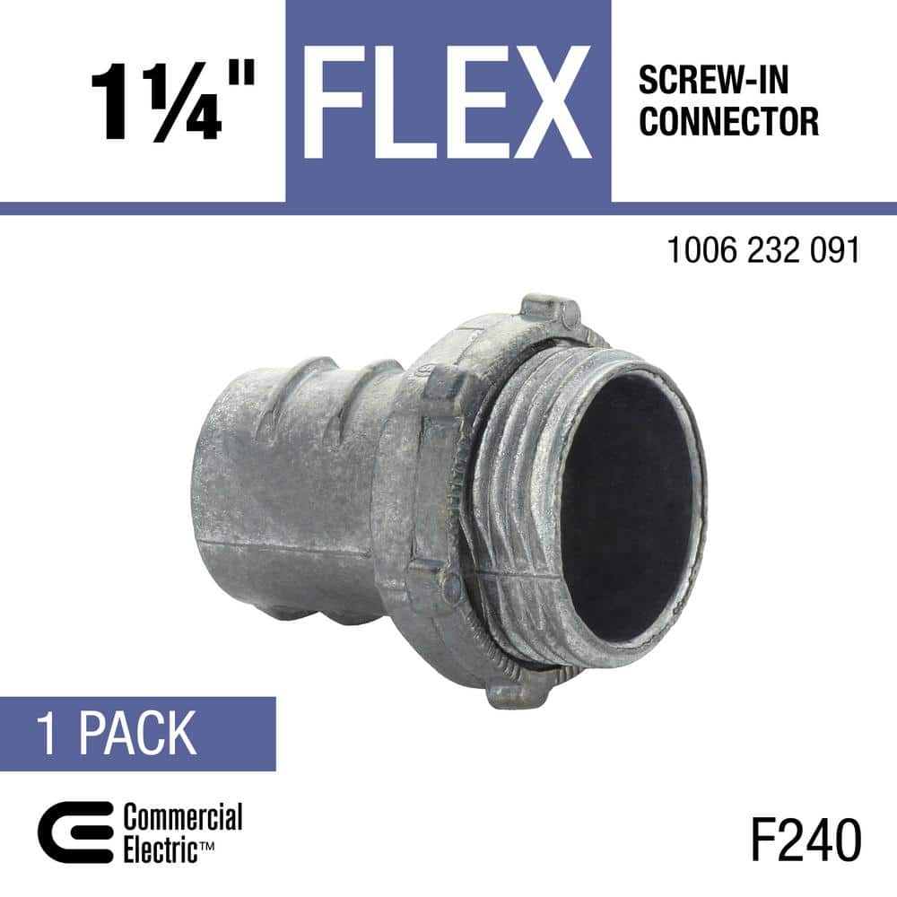 Commercial Electric 1-1/4 in. Flexible Metal Conduit (FMC) Screw-In Connector (2)