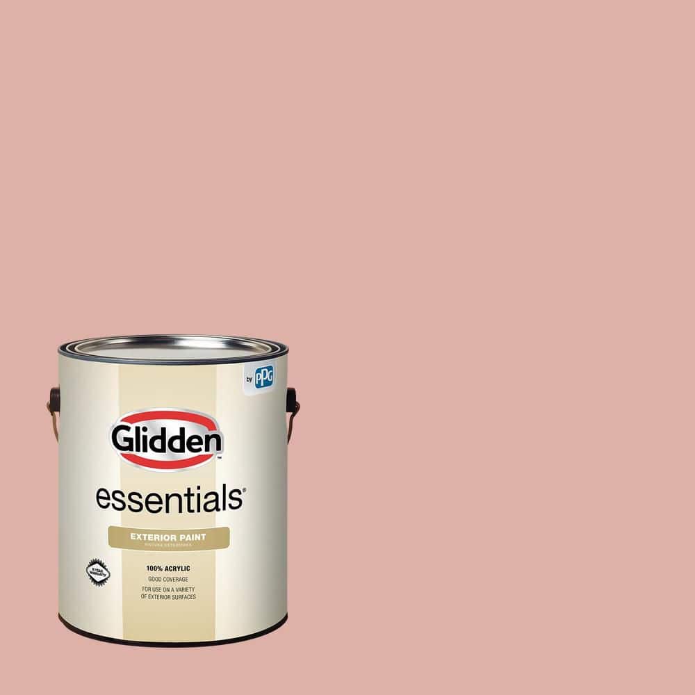 Glidden Essentials 1 gal. PPG1058-4 Mesa Pink Satin Exterior Paint