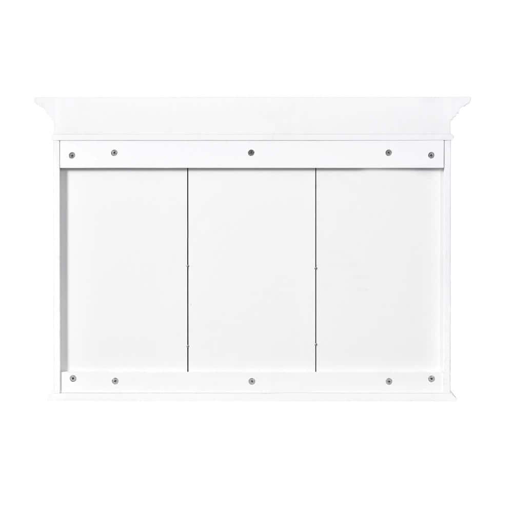 XUJMK 40 in. W x 9 in. D x 28 in. H Bathroom Storage Wall Cabinet, Medicine Mounted Cabinet with Mirror Door and Shelves White