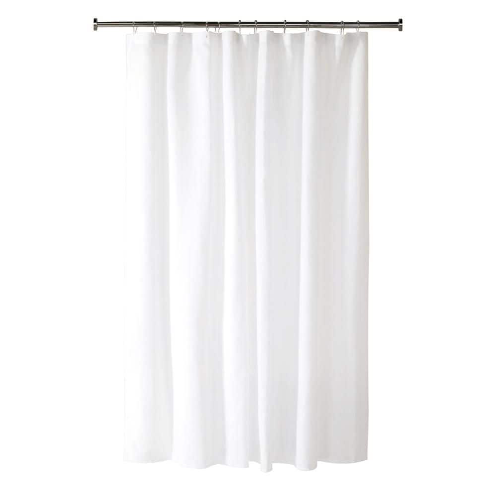 Becky Cameron 72 in. W x 72 in. L Linen-Look Polyester Shower Curtain in White