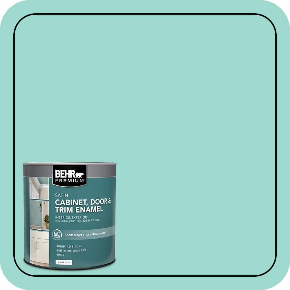 BEHR PREMIUM 1 qt. #P440-3 Fish Pond Satin Enamel Interior/Exterior Cabinet, Door & Trim Paint (1)