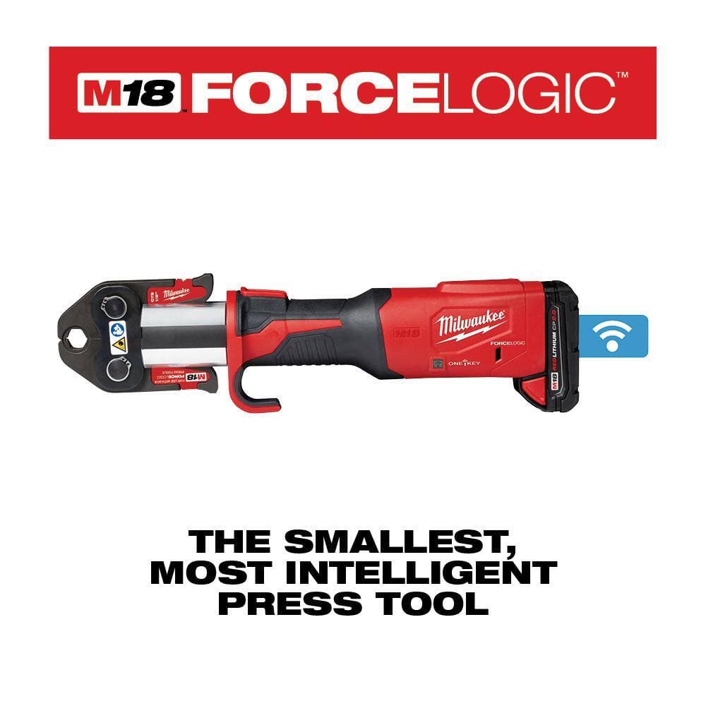 Milwaukee M18 Lithium-Ion Brushless Cordless Copper FORCE LOGIC Press Tool Kit with Jaw Kit & M18 FUEL PACKOUT 2.5 Gal Wet/Dry Vac (3)