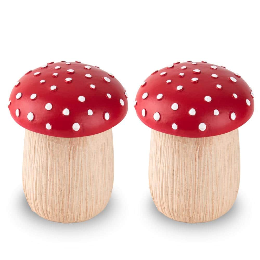 Unbranded Two Pack Mushroom Qtip Holder and Cotton Ball Organizer Dispenser for Bathroom Storage and Countertop Use (1)