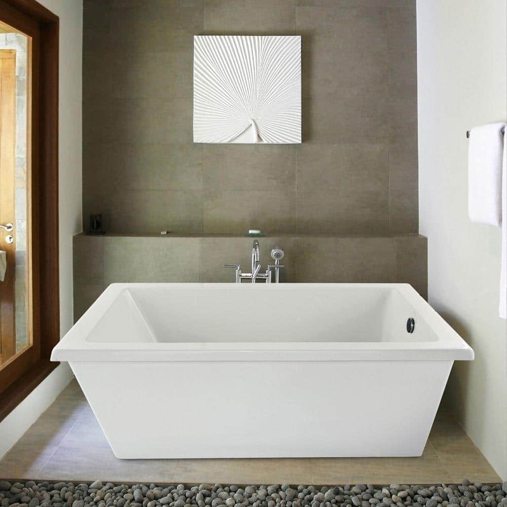 Hydro Systems Ann Arbor 72 in. Acrylic Flatbottom Soaker Bathtub in White (2)