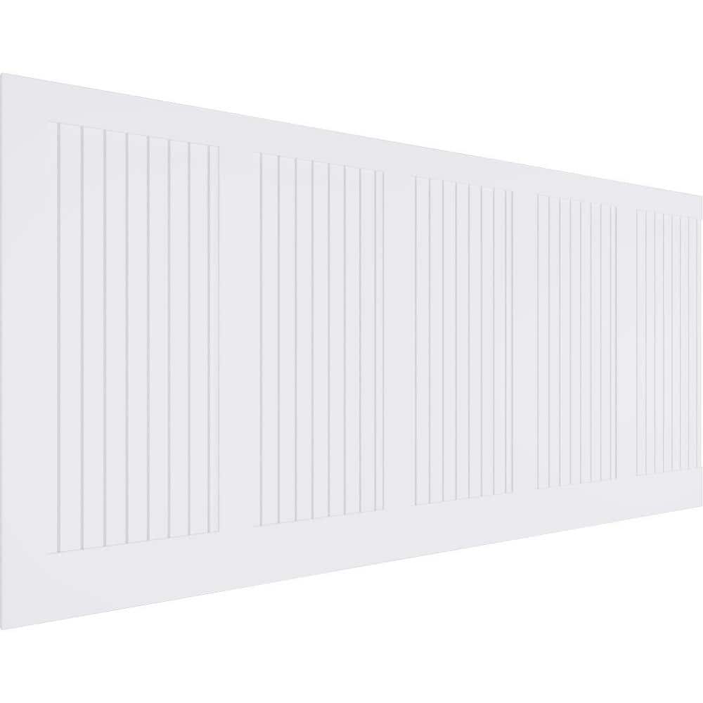 Ekena Millwork 44 in. H x 94-1/2 in. W 28.92 sq. ft. Framed Beadboard PVC Wainscot Paneling Kit