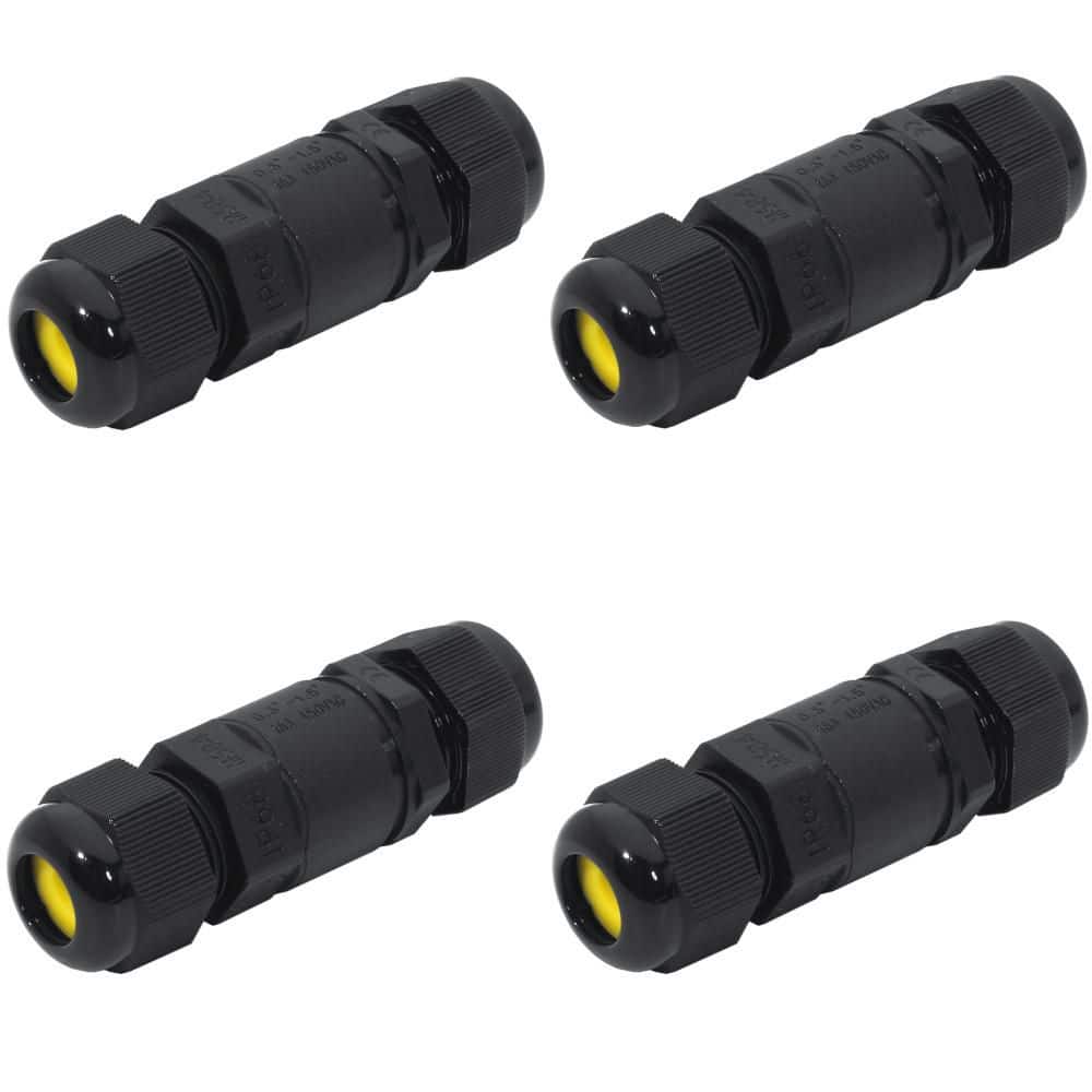 J&H LED Waterproof Outdoor 4-Pin Electrical Connector Box, IP68 Rated M20 Junction Box, 3/4 in. Trade Size (4-Pack) (1)