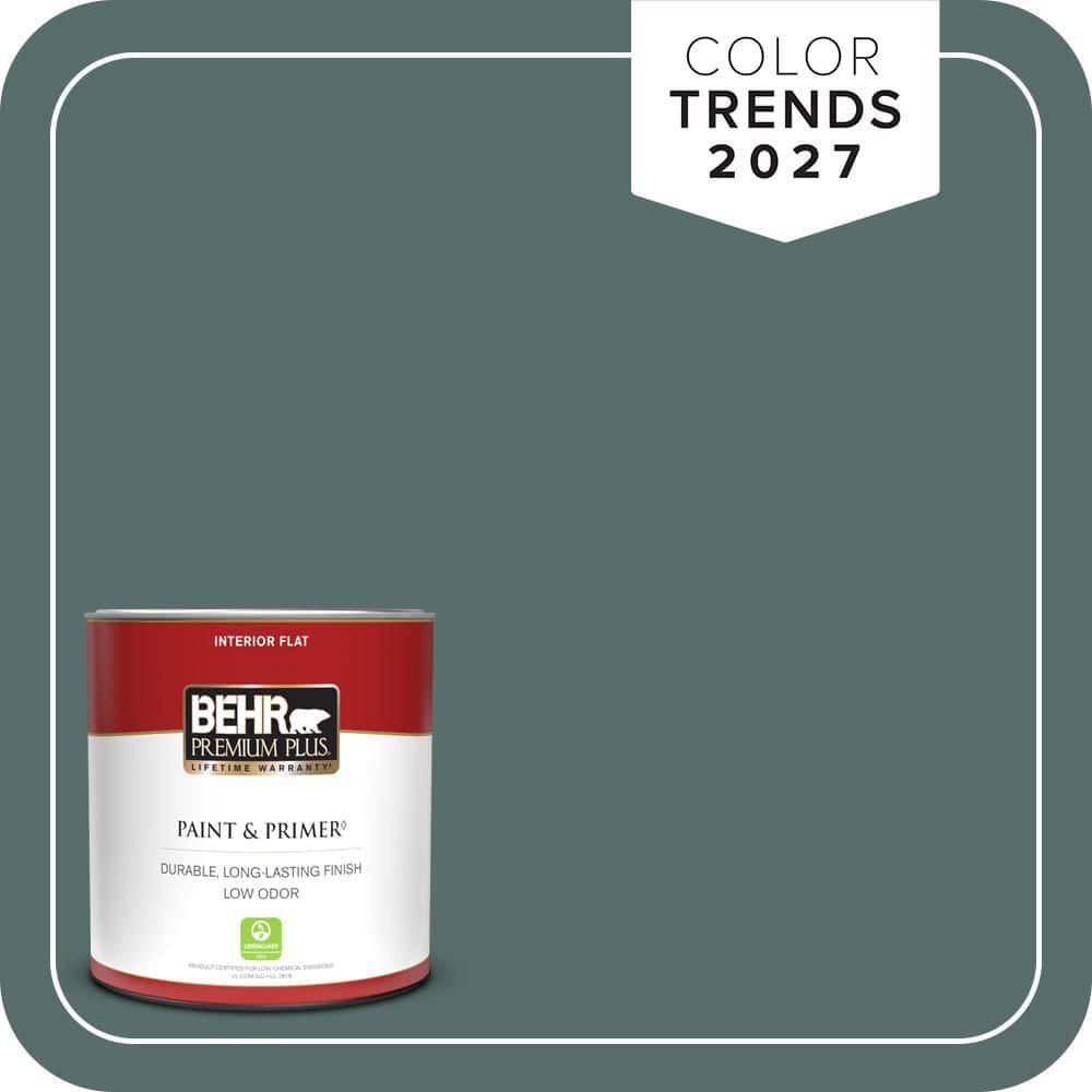 BEHR PREMIUM PLUS 1 qt. #N430-6A Hidden Gem Flat Low Odor Interior Paint and Primer