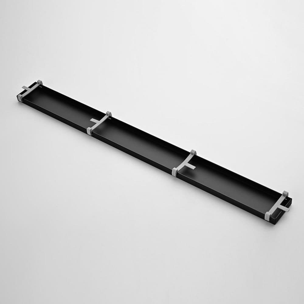 Satico 24 in. Linear Shower Drain with Leveling Feet and Flange in Matte Black (2)