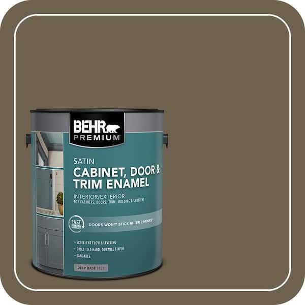 BEHR PREMIUM 1 gal. #N310-7 Classic Bronze Satin Enamel Interior/Exterior Cabinet, Door & Trim Paint (2)