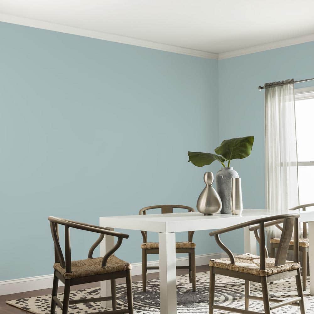 Glidden Premium 1 gal. PPG1145-4 Blue Willow Eggshell Interior Latex Paint (4)