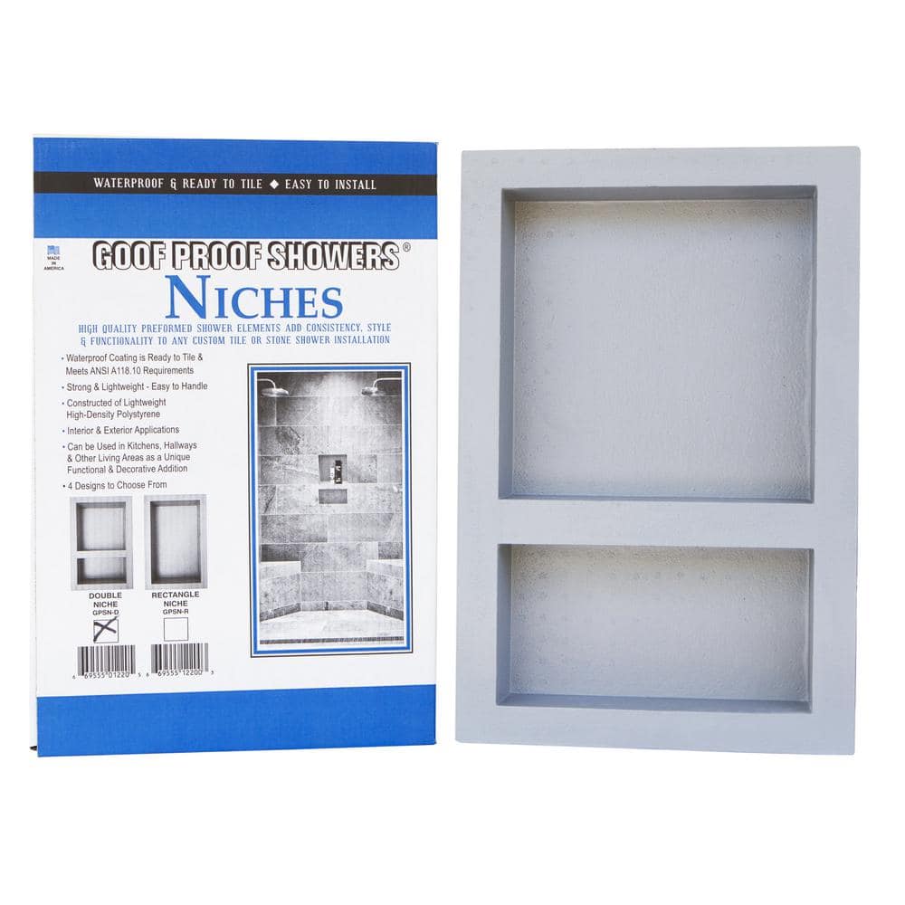 Goof Proof Shower Goof Proof 12 in. W x 20 in. Tall Double Shower Niche