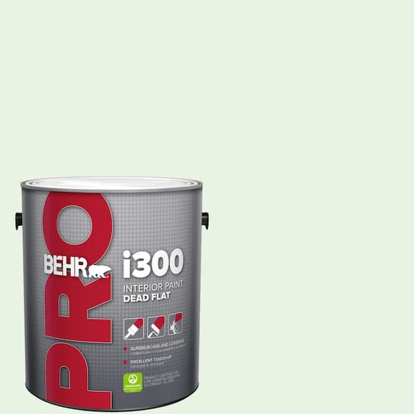 BEHR PRO 1 gal. #450C-1 Dinner Mint Dead Flat Interior Paint (2)