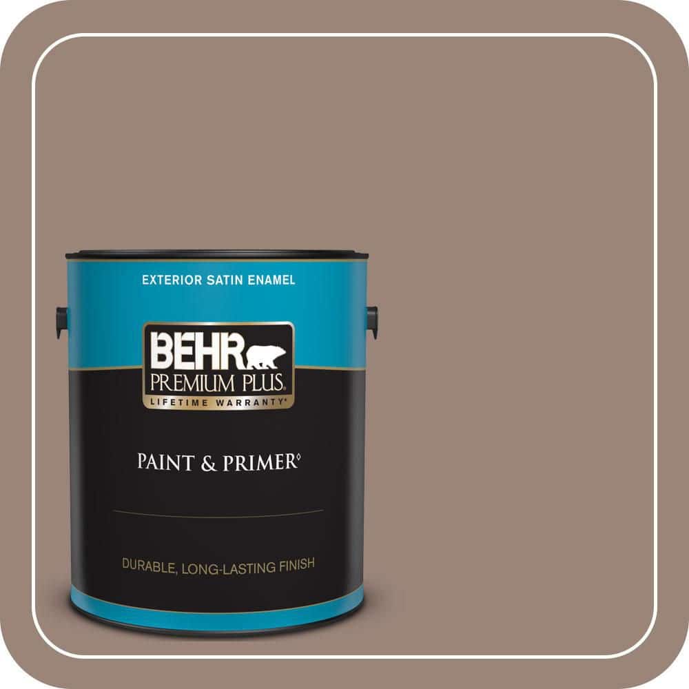 BEHR PREMIUM PLUS 1 gal. #PMD-52 Flower Wood Satin Enamel Exterior Paint & Primer