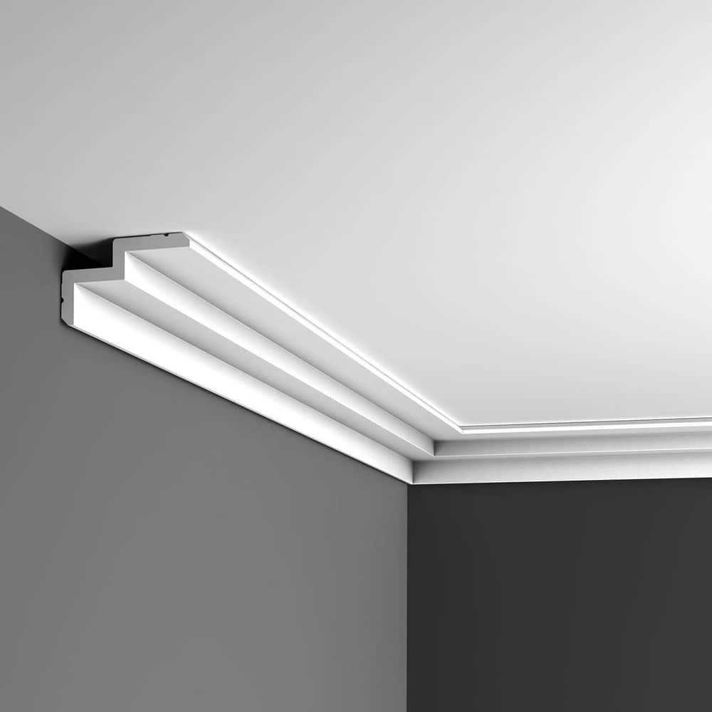 ORAC DECOR 3-7/8 in. x 2-3/8 in. x 78-3/4 in. Primed White Plain Polyurethane Crown Moulding (3)