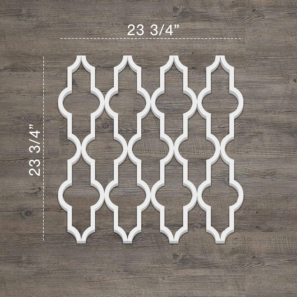 Ekena Millwork 23 3/8"W x 23 3/8"H x 3/8"T Large Casablanca Decorative Fretwork Wall Panels in Architectural Grade PVC (3)
