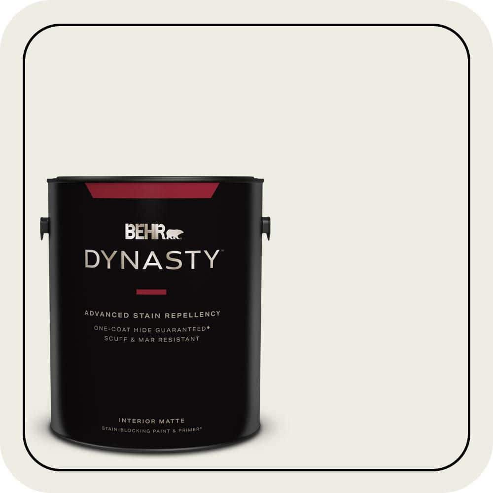 BEHR DYNASTY 1 gal. Designer Collection #DC-013 Harmonious White Matte Interior Stain-Blocking Paint & Primer