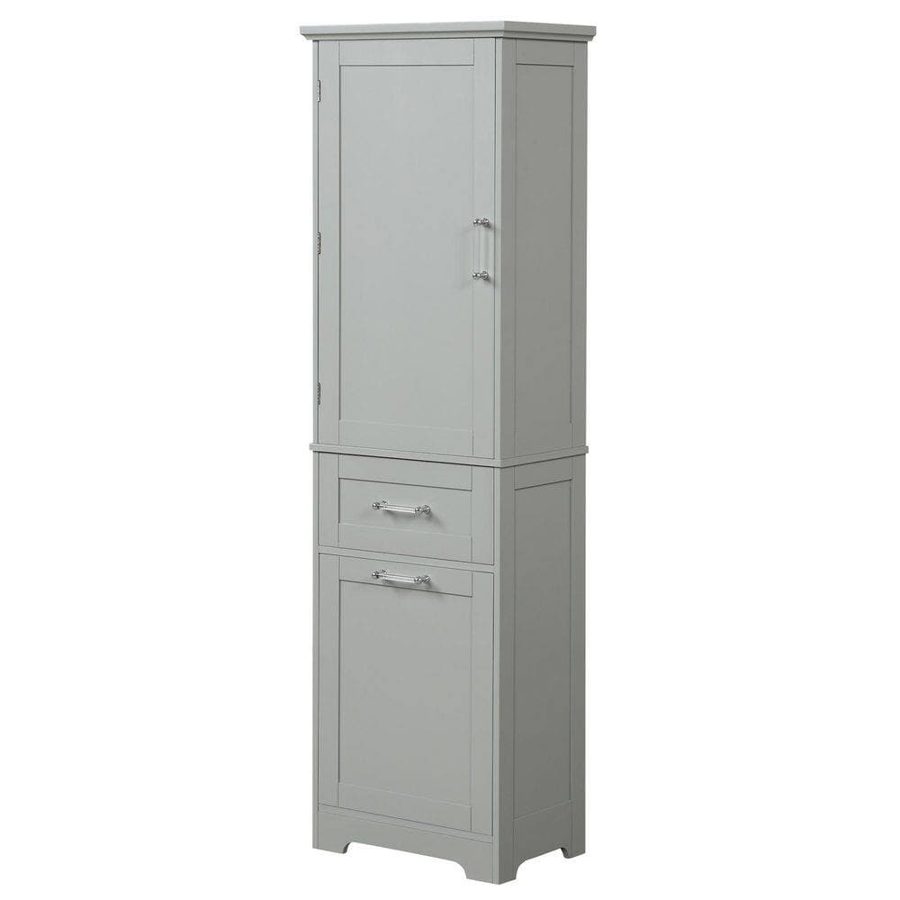 Afhocomp 20 in. W 13.5 in. D 68.4 in. H MDF Freestanding Linen Cabinet with Adjustable Shelf (4)